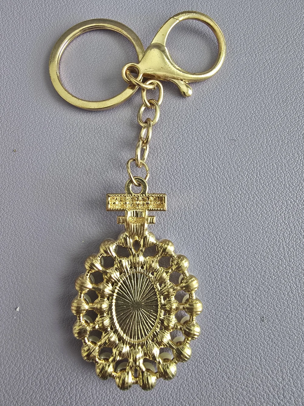 Gold Pearl & Crystal N°5 Keychain - Elegant Gold Keyring / Bag Charm, NWOT